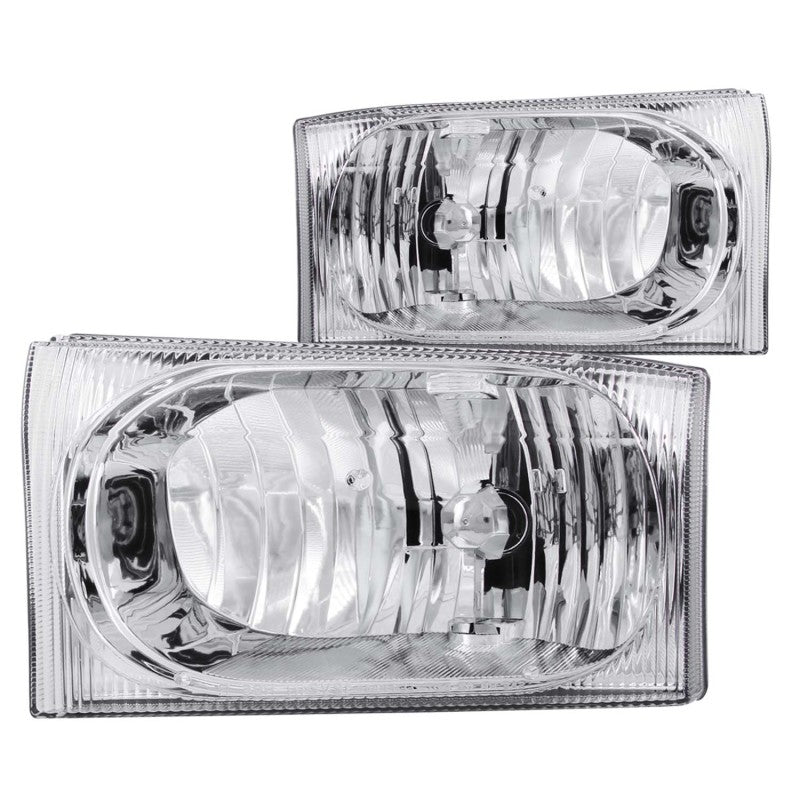 ANZO 2000-2004 Ford Excursion Faróis de cristal cromados 2 peças