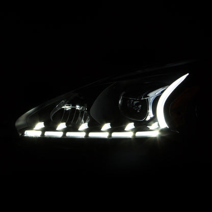 Faróis projetores ANZO 2013-2014 Nissan Altima com design estilo prancha preto