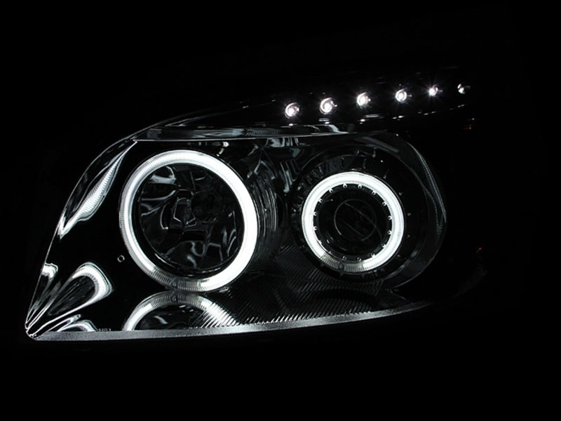 ANZO 2006-2008 Toyota Rav4 Projetor Faróis com Halo Preto