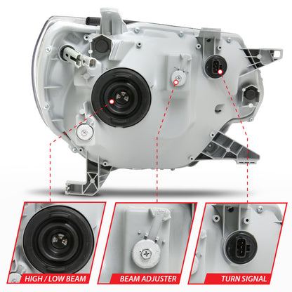 ANZO 2012-2015 Toyota Tacoma Crystal Faróis Preto