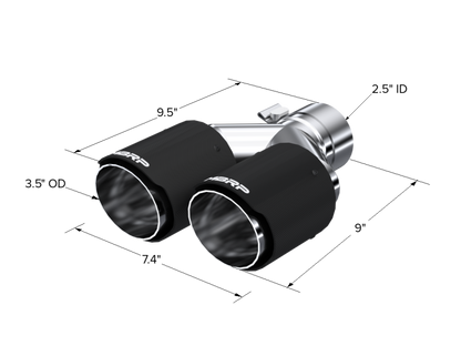 MBRP Fibra de Carbono Universal Punta Doble 3.5in OD/2.5in Entrada
