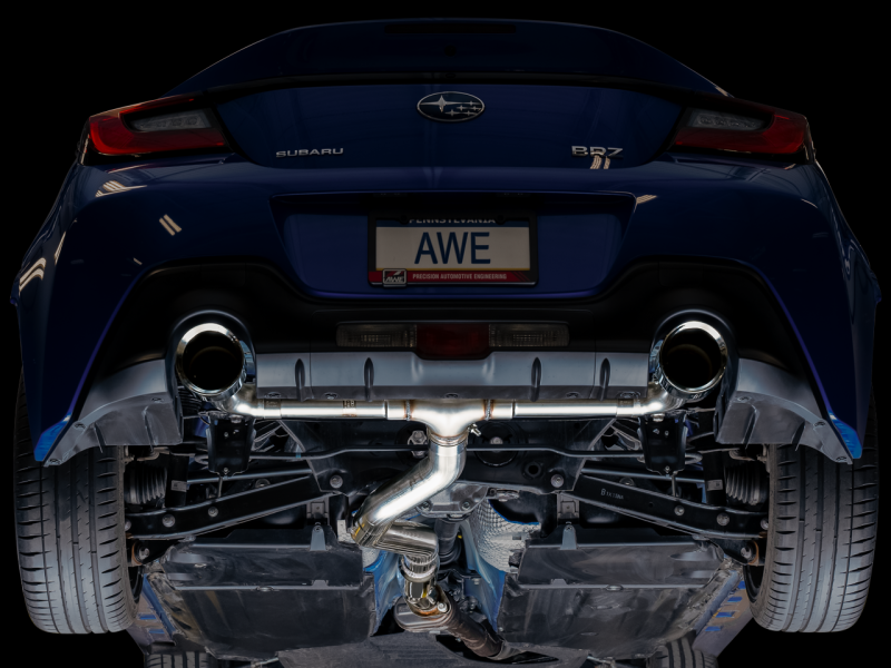 AWE Subaru BRZ/Toyota GR86/Toyota 86 Track Edition Cat-Back Exhaust-Chrome Silver Tips