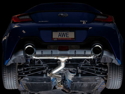 AWE Subaru BRZ/Toyota GR86/Toyota 86 Track Edition Cat-Back Exhaust-Chrome Silver Tips