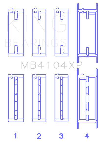 King Engine Bearings Nissan VG30DE/VG30DETT Performance Main Bearing Set - Size STDX