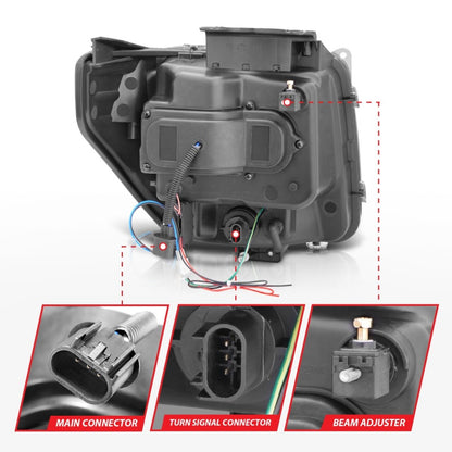 ANZO 2007-2012 Dodge Nitro Projetor Faróis c/ Halo Black (CCFL) G2