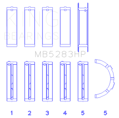King Engine Bearings Performance Main Bearing Set - Size Standard X