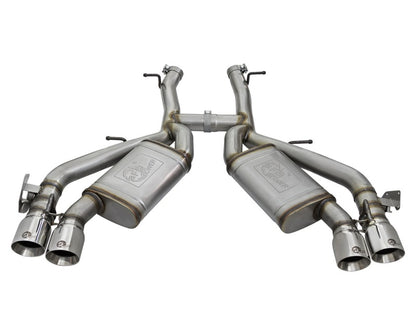 aFe MACHForce XP 3in 304 SS Axle-Back Dual Exhaust (NPP) com pontas polidas 16-17 Camro SS V8-6.2L