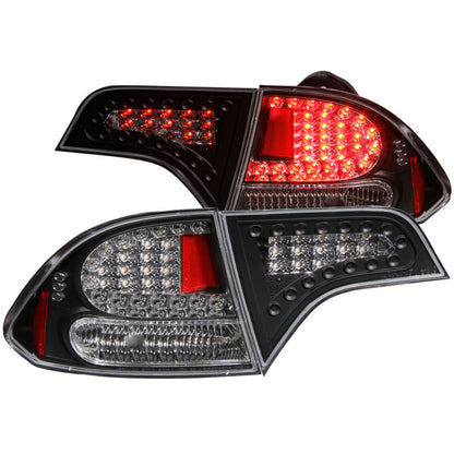ANZO 2006-2011 Honda Civic Lanternas traseiras LED pretas