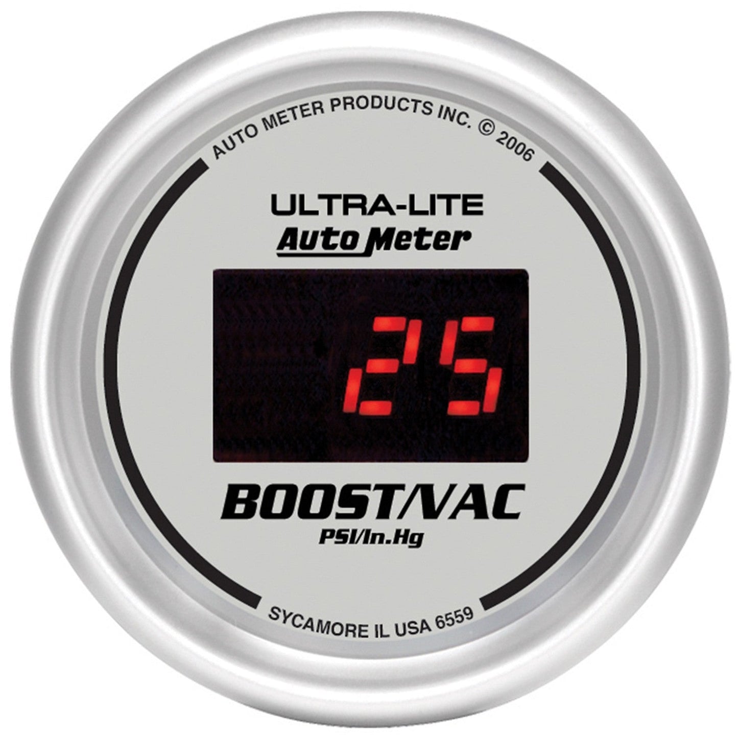 AutoMeter - 2-1/16" BOOST/VACUUM,30 IN HG/30 PSI, ULTRA-LITE DIGITAL (6559)