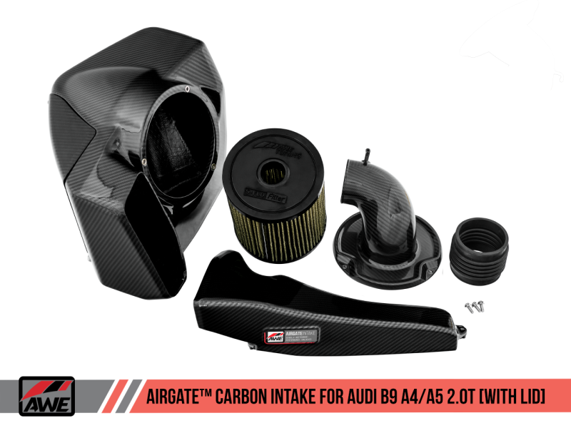 AWE Tuning Audi B9 A4/A5 2.0T Quattro Carbon Fiber AirGate Admisión con tapa