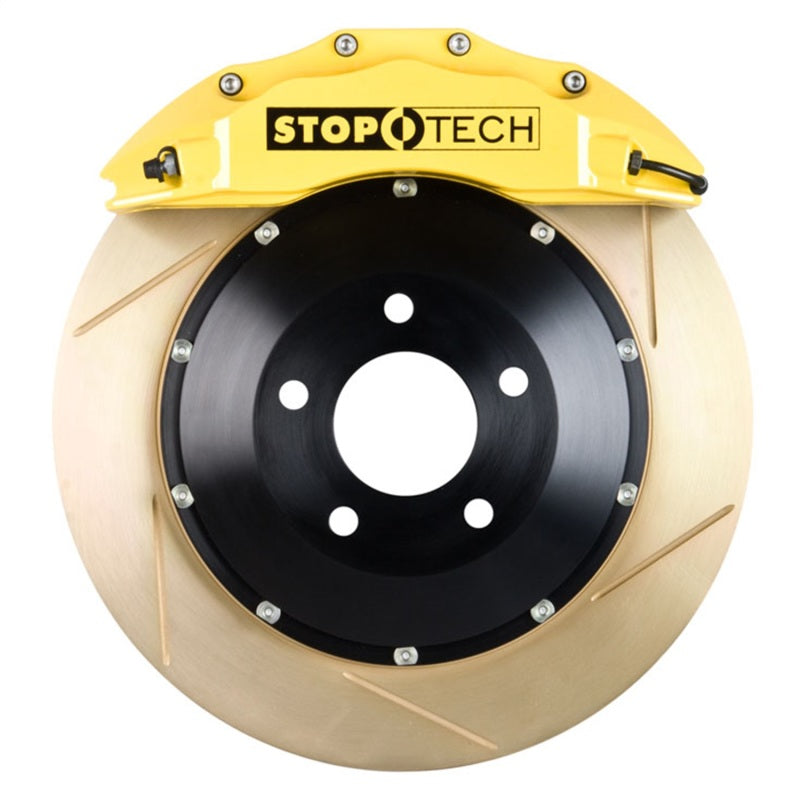StopTech 14-15 Chevy Corvette Z51 Front BBK w/ Yellow ST-60 380x32mm Zinc Coated Slotted Rotors