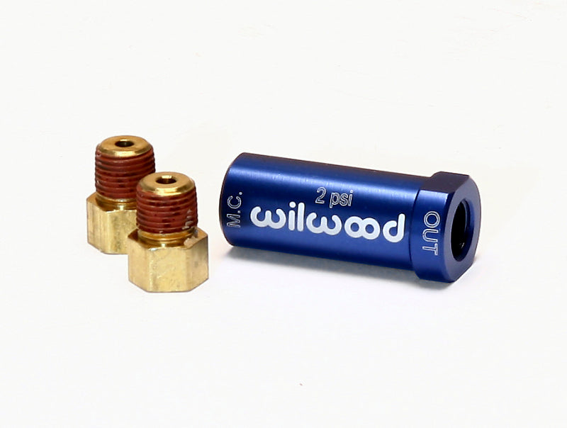 Válvula de presión residual Wilwood - Nuevo estilo con accesorios - 2# / Azul