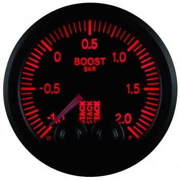 AutoMeter - 52MM, BOOST PRESS, PRO-CONTROL, BLK, -1 TO +2 BAR, INCL. ENCAIXE EM T (ST3511)