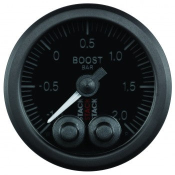 AutoMeter - 52MM, BOOST PRESS, PRO-CONTROL, BLK, -1 A +2 BAR, INCL. RACOR EN T (ST3511)
