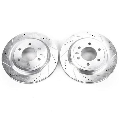 Power Stop 18-19 Ford Expedition Rear Evolution Rotores perforados y ranurados - Par