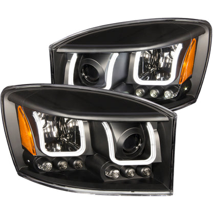Faróis projetores ANZO 2006-2008 Dodge Ram 1500 c/ U-Bar preto