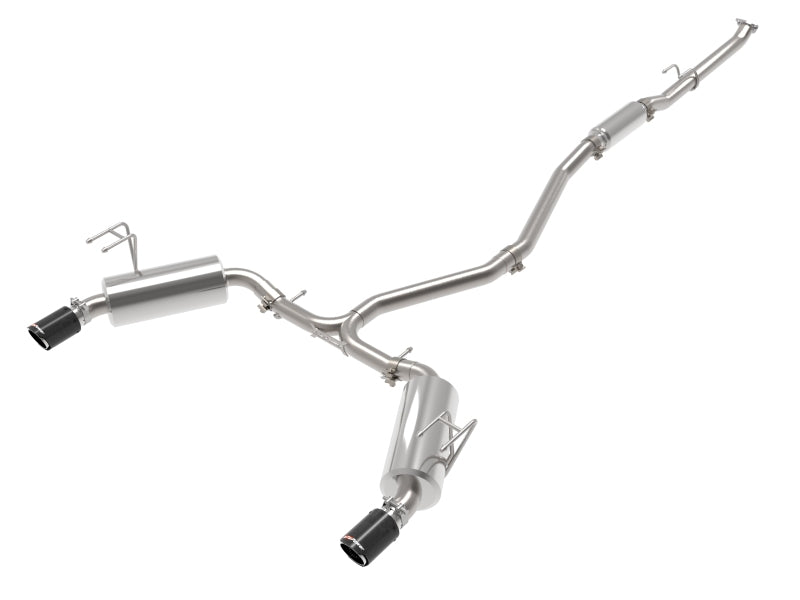 Sistema de escape aFe Takeda 2.5in 304 SS Cat-Back com pontas CF 2022+ Honda Civic L4-1.5L (t)