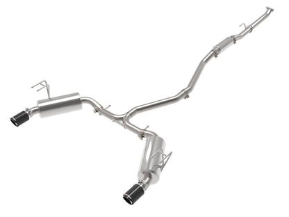 Sistema de escape aFe Takeda 2.5in 304 SS Cat-Back com pontas CF 2022+ Honda Civic L4-1.5L (t)