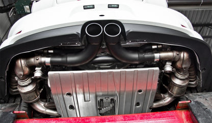MBRP 14-15 Porsche GT3/GT3RS 3in Center Silenciador Bypass 4in Tips - Revestimiento negro