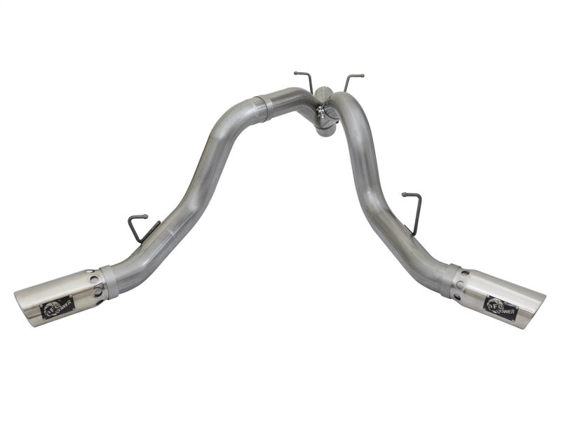Escapamento aFe Large Bore-HD 4in 409-SS DPF-Back com pontas polidas duplas 2017 GM Duramax V8-6.6L (td) L5P