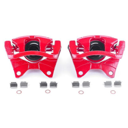 Power Stop 07-11 Dodge Nitro Pinzas traseras rojas con soportes - Par