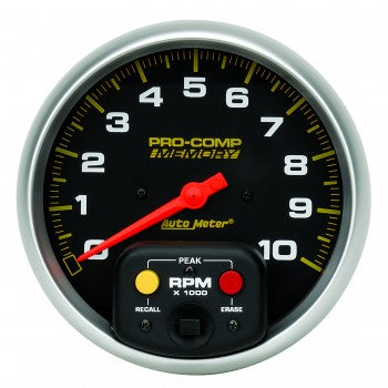 AutoMeter - TACÔMETRO, 5", 0-10.000 RPM, IN-DASH COM MEMÓRIA DE PICO, PRO-COMP (6801)