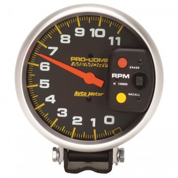 AutoMeter - 5" TACHOMETER, 0-11,000 RPM, PEDESTAL W/PEAK MEMORY, PRO-COMP (6811)