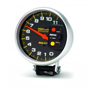 AutoMeter - 5" TACHOMETER, 0-11,000 RPM, PEDESTAL W/PEAK MEMORY, PRO-COMP (6811)