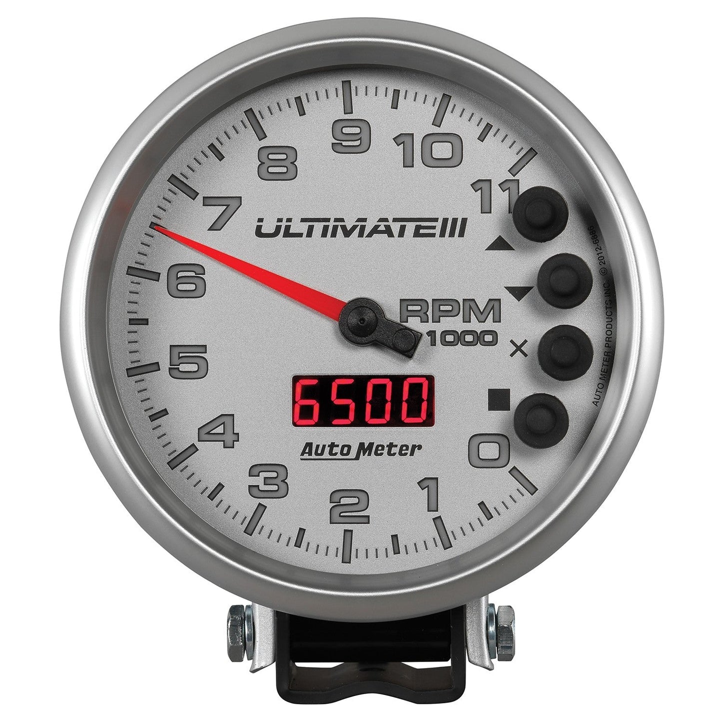 AutoMeter - TACÔMETRO DE 5", 0-11.000 RPM, PEDESTAL, REPRODUÇÃO ULTIMATE III, PRATA (6886)