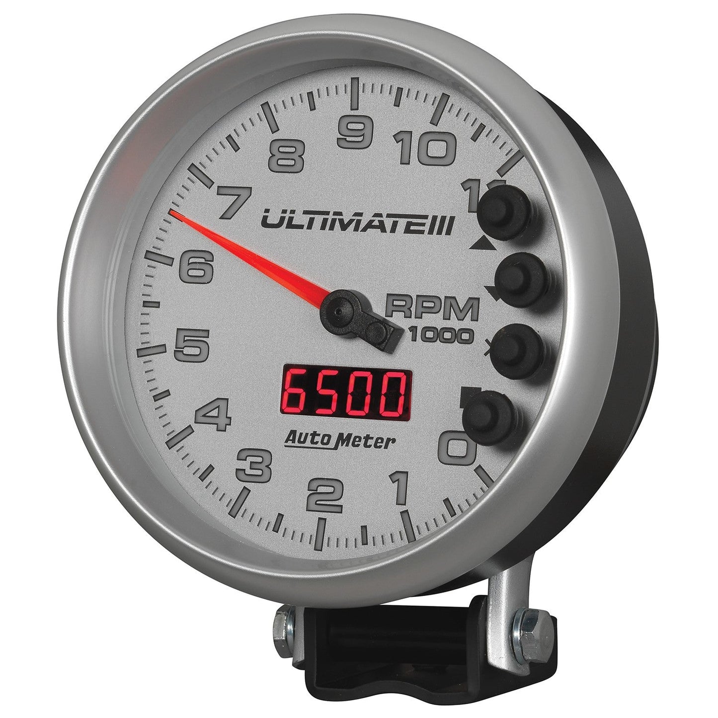 AutoMeter - 5" TACHOMETER, 0-11,000 RPM, PEDESTAL, ULTIMATE III PLAYBACK, SILVER (6886)