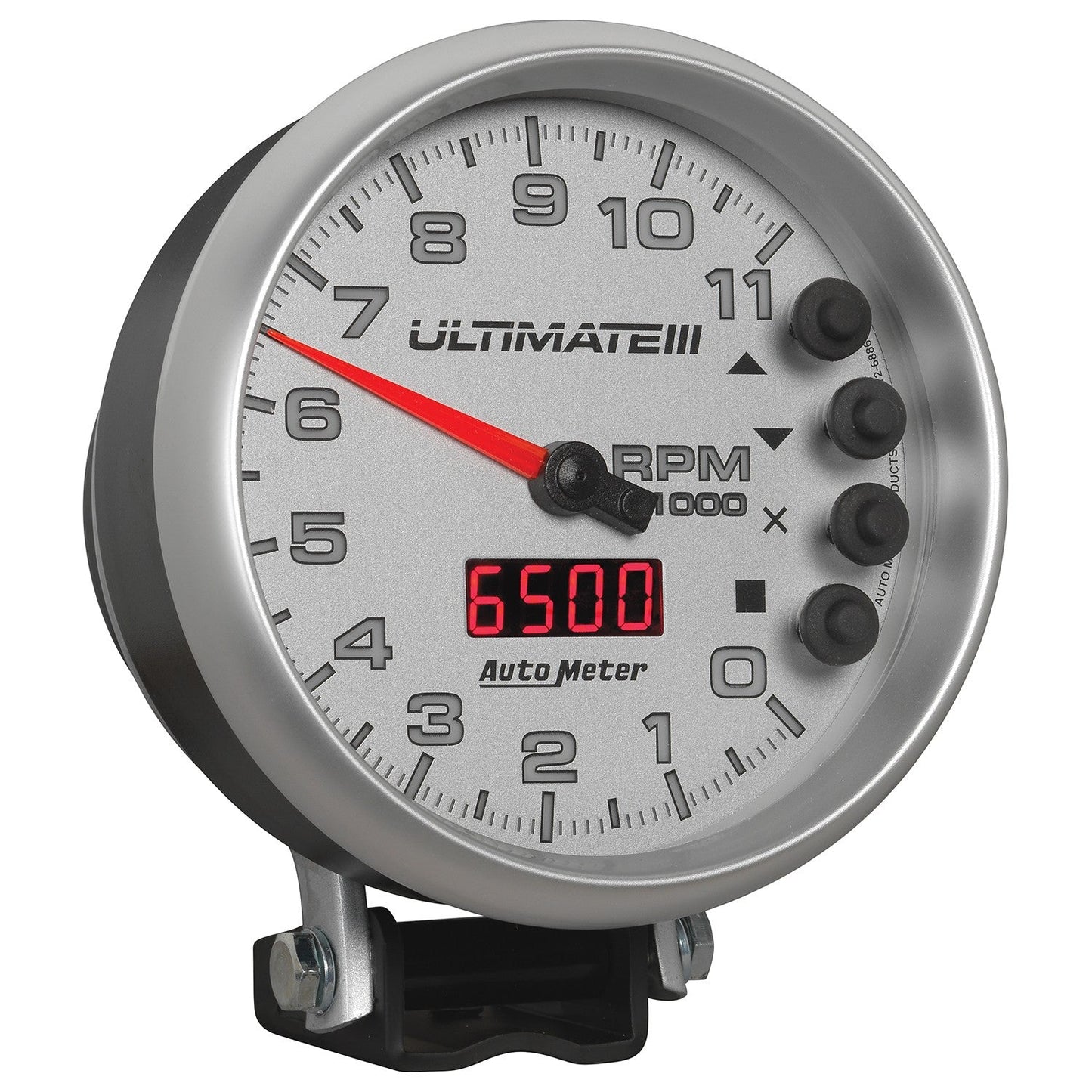 AutoMeter - TACÓMETRO DE 5", 0-11 000 RPM, PEDESTAL, REPRODUCCIÓN ULTIMATE III, PLATA (6886)