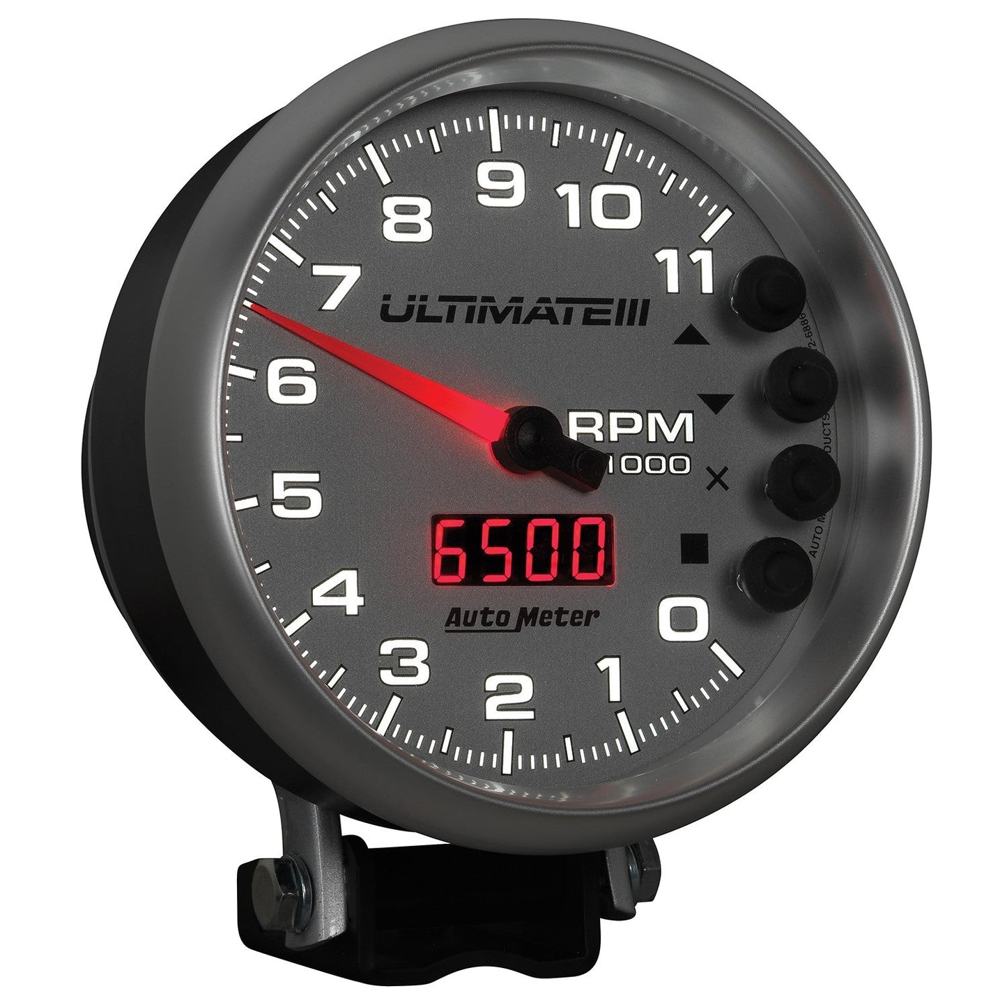 AutoMeter - TACÔMETRO DE 5", 0-11.000 RPM, PEDESTAL, REPRODUÇÃO ULTIMATE III, PRATA (6886)