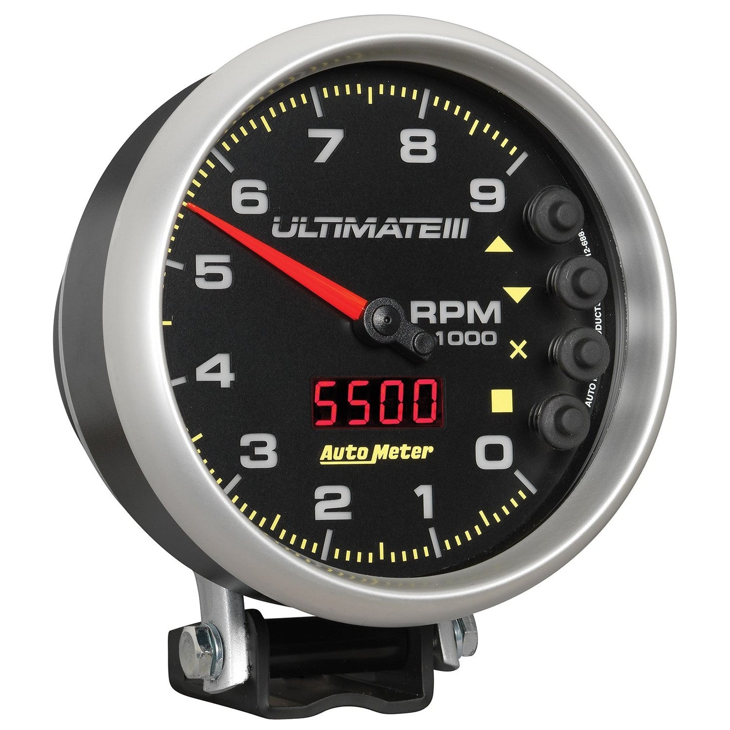 AutoMeter - 5" TACHOMETER, 0-9000 RPM, PEDESTAL, ULTIMATE III PLAYBACK, BLACK (6887)