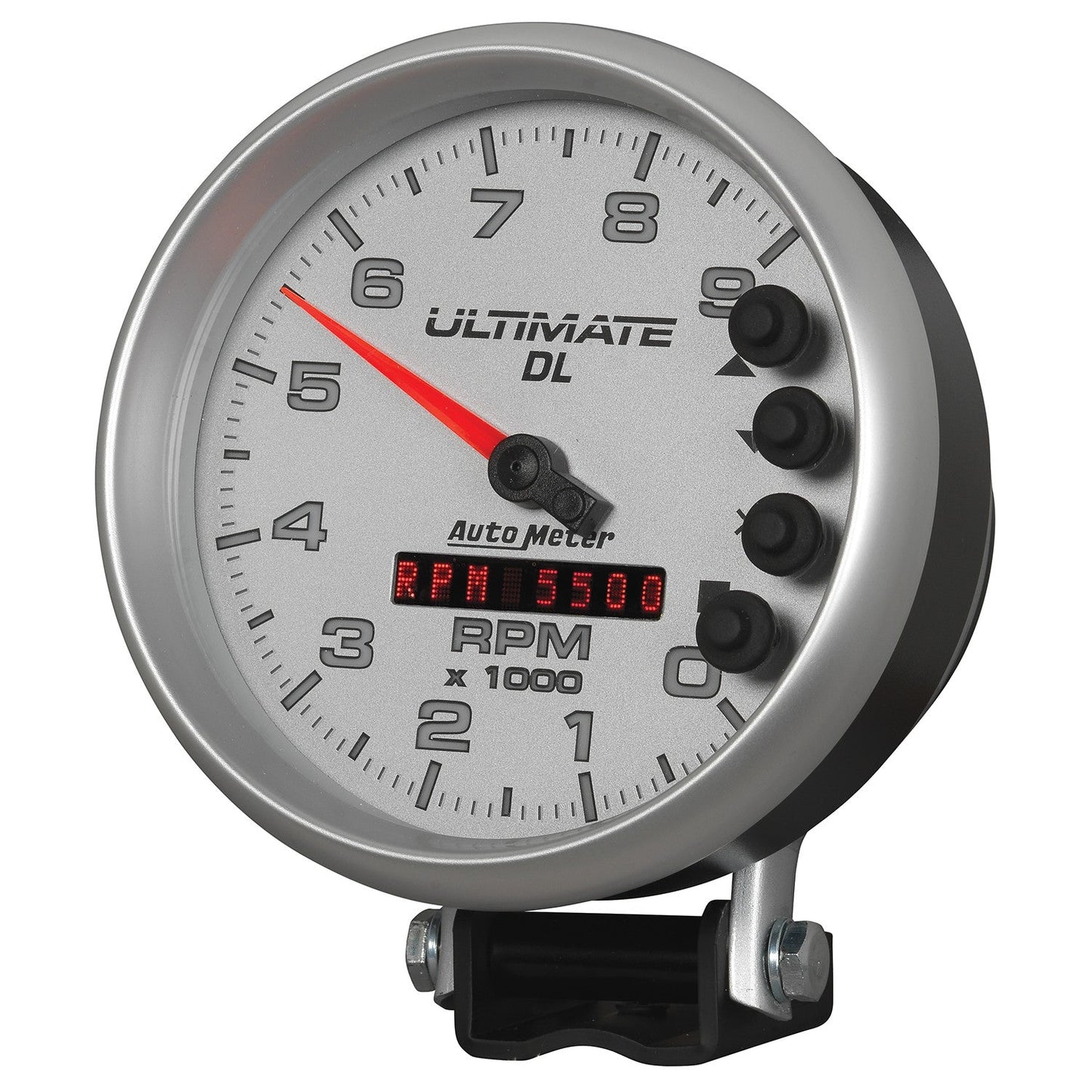 AutoMeter - TACÓMETRO DE 5", 0-9000 RPM, PEDESTAL, REPRODUCCIÓN ULTIMATE DL, PLATA (6894)