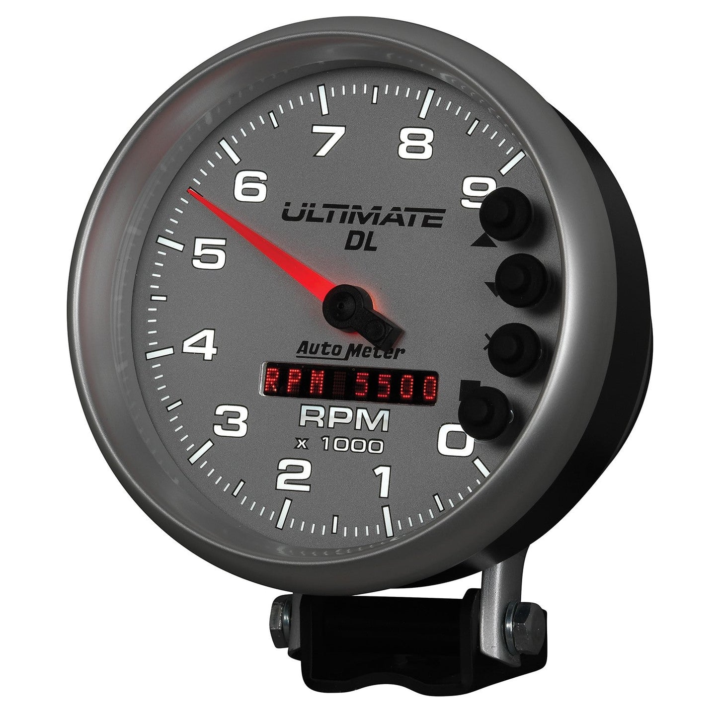 AutoMeter - 5" TACHOMETER, 0-9000 RPM, PEDESTAL, ULTIMATE DL PLAYBACK, SILVER (6894)
