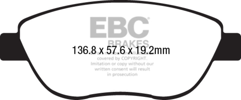 EBC 2014+ Fiat 500 1.4L Turbo Abarth Ultimax2 Front Brake Pads