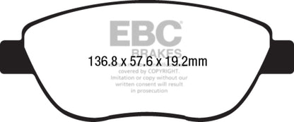 EBC 2014+ Fiat 500 1.4L Turbo Abarth Ultimax2 Front Brake Pads