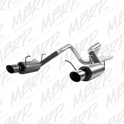 MBRP 11-14 Ford Mustang GT 5.0L 3 pol Cat Back Dual Split Traseiro Street Versão 4 in Tips - Preto