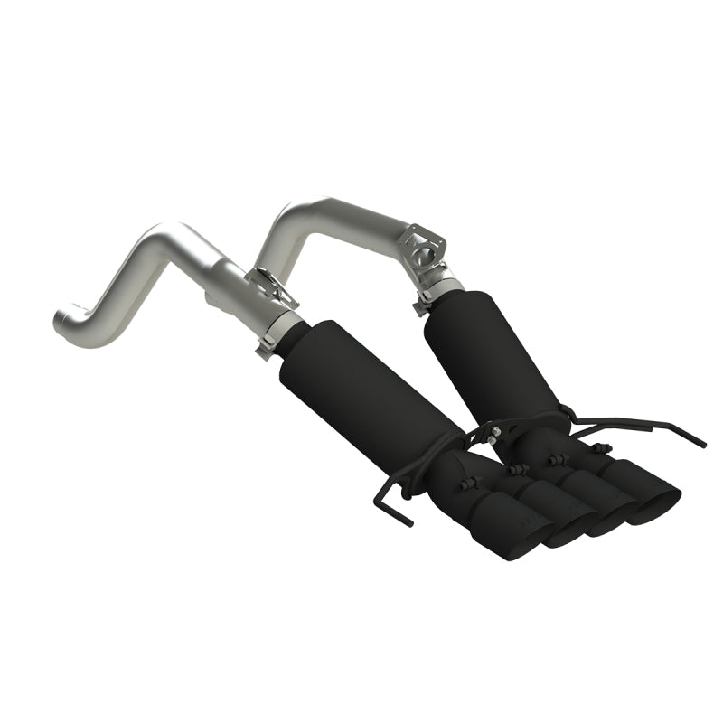 MBRP 14-19 Chevy Corvette V8 6.2L 3in Black Dual Cat Back con puntas de pared dual cuádruple de 4in
