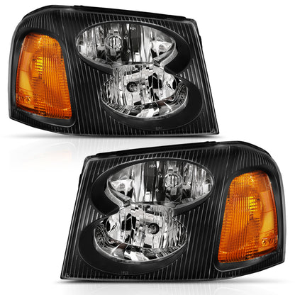 ANZO 2002-2009 Gmc Envoy Crystal faro negro ámbar