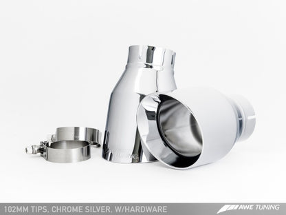 Escape AWE Tuning Audi C7 A6 3.0T Touring Edition - saída dupla Chrome Silver Tips