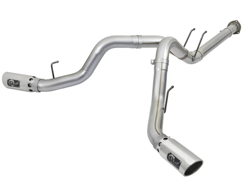 aFe ATLAS 4in DPF-Back Alum Steel Sistema de escape com ponta polida 2017 Ford Diesel Trucks V8-6.7L (td)