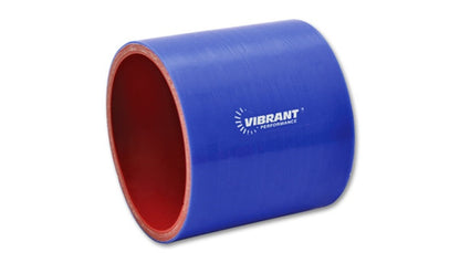 Acoplamiento de manguera recta de silicona reforzada de 4 capas vibrantes - 2.75 pulgadas de diámetro interior x 3 pulgadas de largo (AZUL)