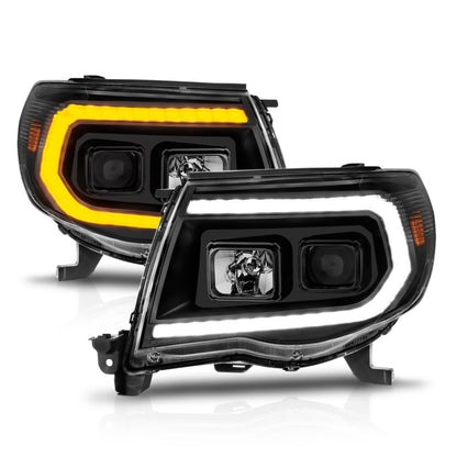 ANZO 05-11 Toyota Tacoma Projetor Faróis com Barra de Luz Switchback Carcaça Preta