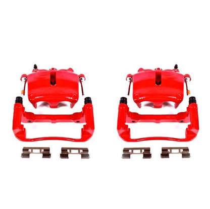 Power Stop 05-08 Ford F-150 Pinzas delanteras rojas con soportes - Par
