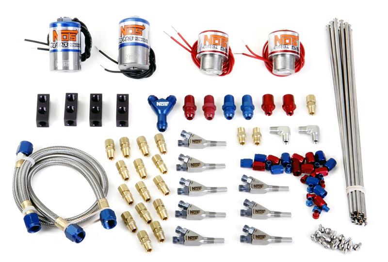 Sistema de óxido nitroso - NOS Pro Shot O kit de encanamento de nebulizador nitroso inclui bicos anulares de nebulizador 741-13700R (02462-S-JRNOS)