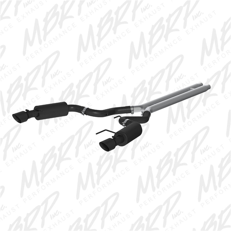 MBRP 15 Ford Mustang GT 5.0 Convertible Negro 3in Cat Back Doble salida trasera dividida (versión de calle)