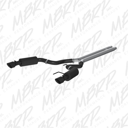 MBRP 15 Ford Mustang GT 5.0 Convertible Negro 3in Cat Back Doble salida trasera dividida (versión de calle)