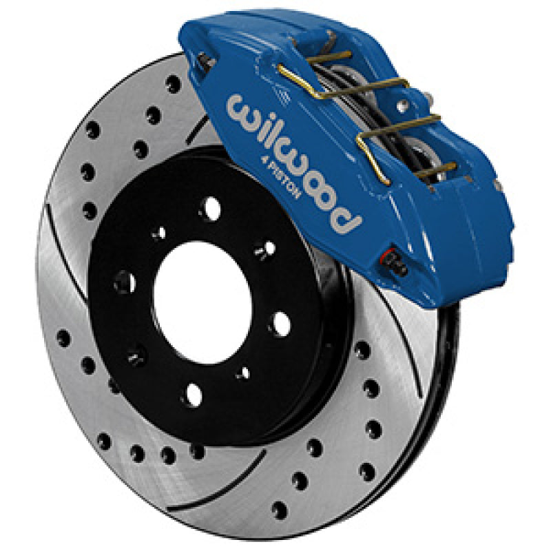 Wilwood DPHA Kit de rotor y pinza delantera perforado Honda / Acura con rotor OE de 262 mm - Azul competición
