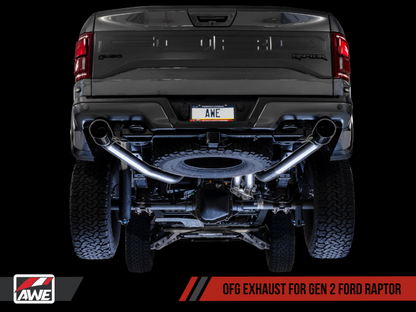 Sistema de escape AWE Tuning 2017+ Ford Raptor 0 FG Performance - com pontas Diamond Black